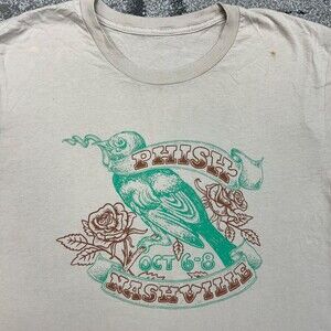 PHISH 2023 Nashville Tennessee Oct 6-8 Concerts T-Shirt Tan Green Bird Sz M/L